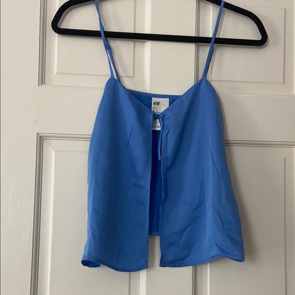 H&M Blue Sleeveless Crop Camisole